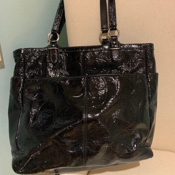 Coach  Black Patent Leather Tote - Picture 6 of 10